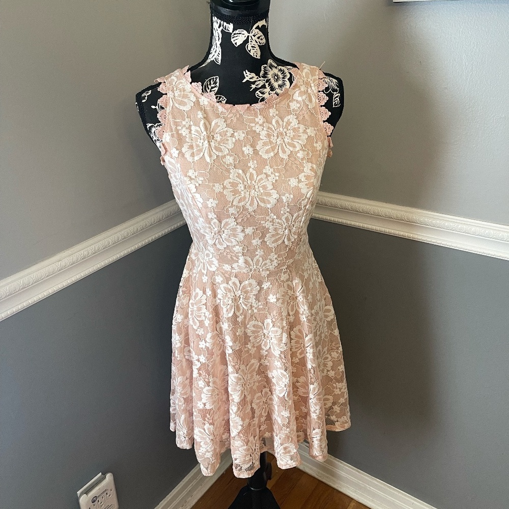 Pink & White Lace Dress